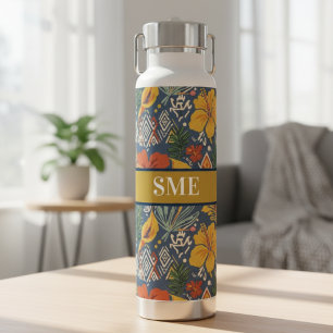 Bouteille D'eau Cadeau à motif tribal d'Hibiscus tropical pour ell