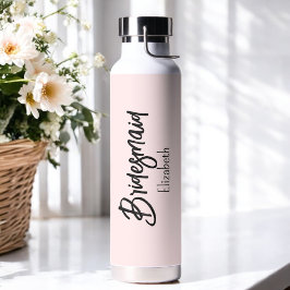 Bouteille D'eau Cadeau de Fête de Mariage Rose Pâle Demoiselle d'H