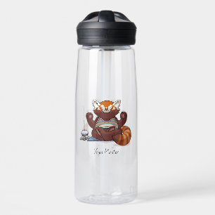 Bouteille D'eau Cadeau d'enseignant de yoga maître de Panda Rouge