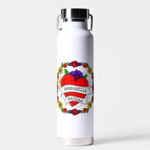 Bouteille D'eau Cadeau romantique à deux   Art du style tatouage
