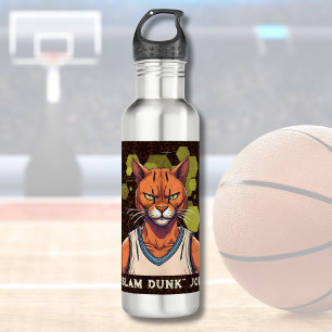 Bouteille D'eau Cadeaux de chats cool pour les amateurs de basket-