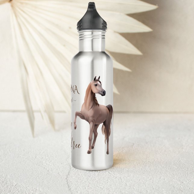 Bouteille D'eau Cadeaux de cheval arabe nom personnalisé (Créateur téléchargé)
