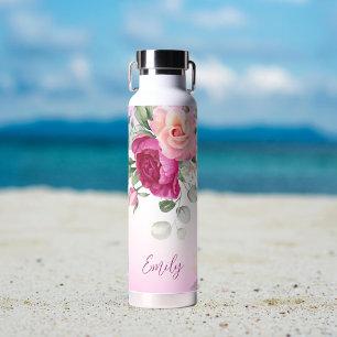 Bouteille D'eau Cadeaux de femme d'honneur personnalisés magenta p