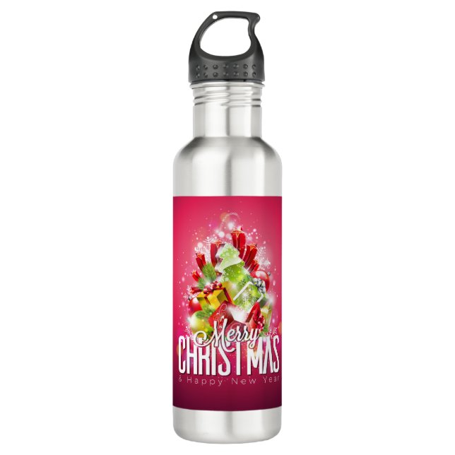 Bouteille D'eau Cadeaux et Arbre de Noël modernes enrobés - Festiv (Devant)