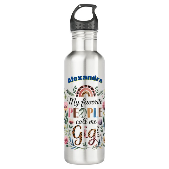 Bouteille D'eau ❤️ Cadeaux GIGI personnalisés Fête des mères Anniv (Devant)