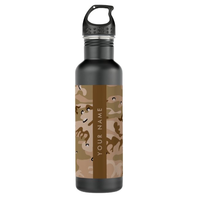 Bouteille D'eau Cailloux du Camouflage du désert, Votre nom, Perso (Devant)
