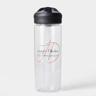 Bouteille D'eau Calligraphie classique tendance monogramme