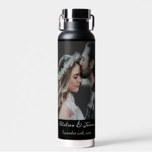 Bouteille D'eau Calligraphie noire personnalisée Ajoutez votre pro