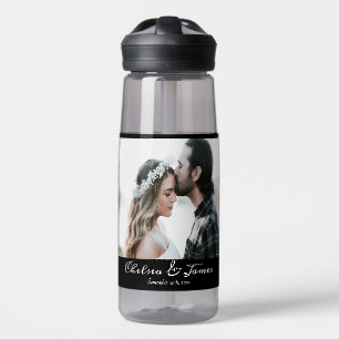 Bouteille D'eau Calligraphie noire personnalisée Ajoutez votre pro
