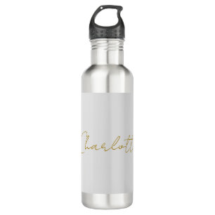 Bouteille D'eau Calligraphie or couleur gris Personnalisé Edition
