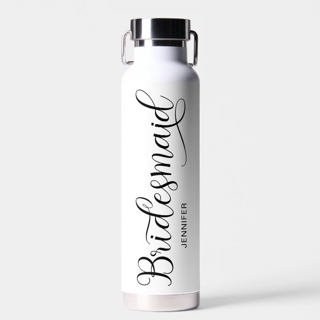 Bouteille D'eau Calligraphie tendance Heart Swash Bridesmaid (Avant)