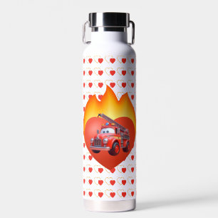 Bouteille D'eau Camion de pompier mignon Saint Valentin