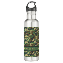 Bouteille D'eau Camo Militaire Woodland - Personnalisé 