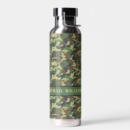 Bouteille D'eau Camo Militaire Woodland - Personnalisé
