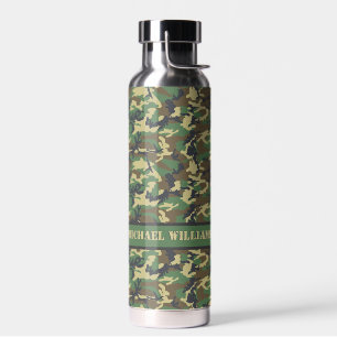Bouteille D'eau Camo Militaire Woodland - Personnalisé