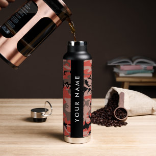 Bouteille D'eau Camouflage rouge et Brown Votre nom Personnalisez
