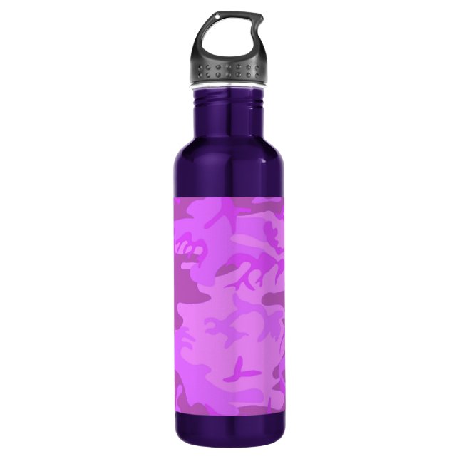 Bouteille D'eau Camouflage violet clair (Devant)