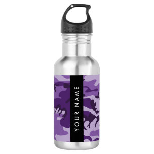 Bouteille D'eau Camouflage Violet Personnalisez votre nom
