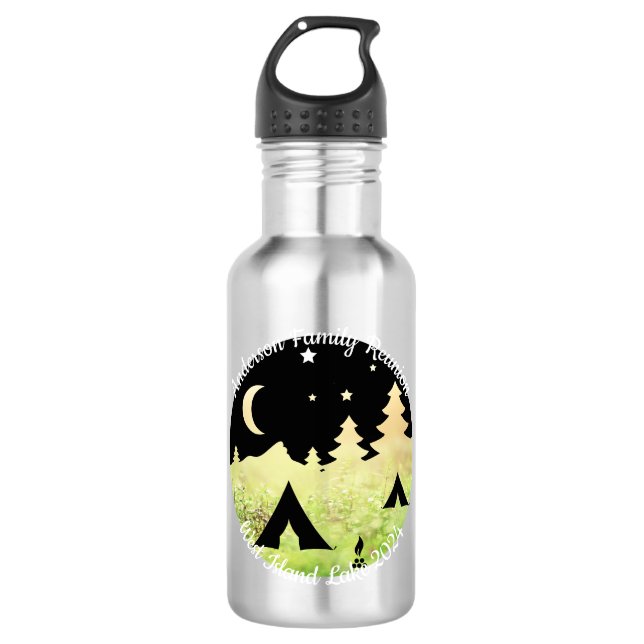 Bouteille D'eau Camping entièrement personnalisable pour la réunio (Devant)