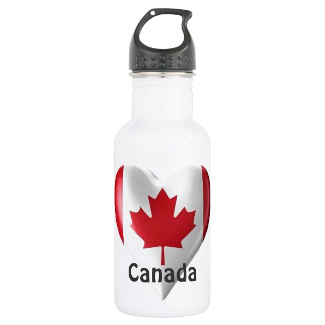 Bouteille D'eau Canada Flag Heart (Devant)