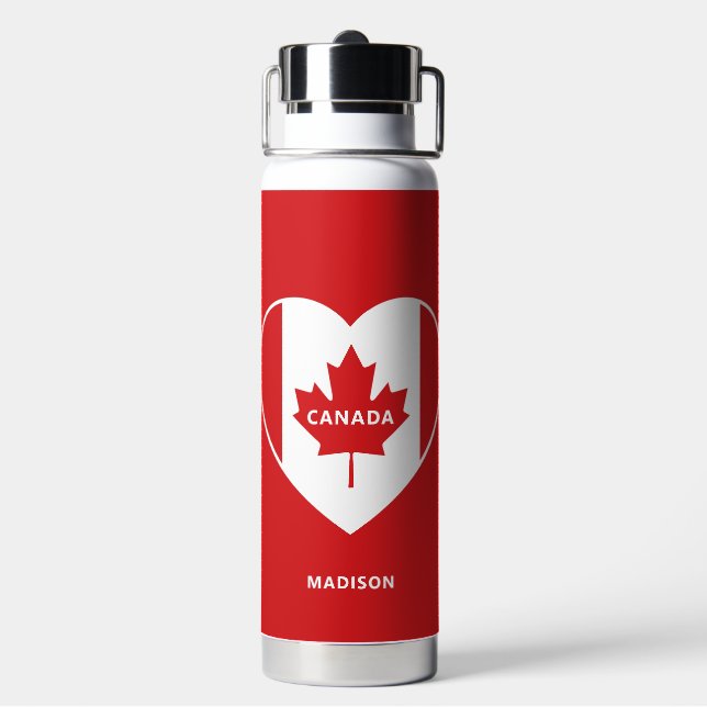 Bouteille D'eau CANADA Love nom personnalisé (Arrière)