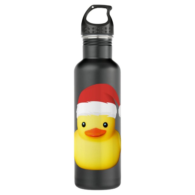Bouteille D'eau Canard en caoutchouc jaune mignon Santa Claus Noël (Devant)