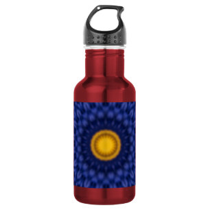 Bouteille D'eau Canard sur bleu kaléidoscope
