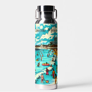 Bouteille D'eau Cancun, Mexique avec une Vibe pop art