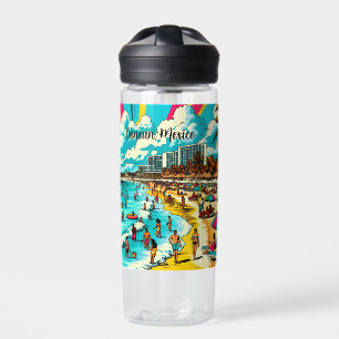 Bouteille D'eau Cancun personnalisé, Mexique avec une Vibe pop art