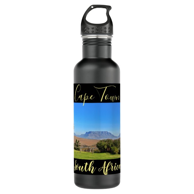 Bouteille D'eau Cape Town Table Mountain View Gris Afrique du Sud (Devant)