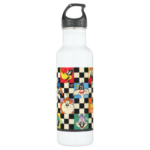Bouteille D'eau Caractères LOONEY TUNES™ sur Checker noir et blanc
