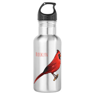 Bouteille D'eau Cardinal du Nord dessin animé d'oiseau
