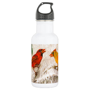 Bouteille D'eau Cardinaux rouges d'oiseaux - chant de l'amour