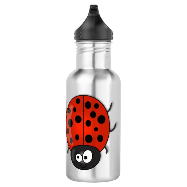 Bouteille D'eau Caricature de coccinelle rouge joyeux (Droite)