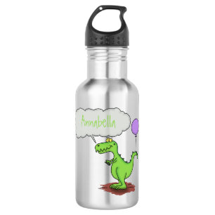 Bouteille D'eau Caricature de dragon dragon drôle et vert respiran