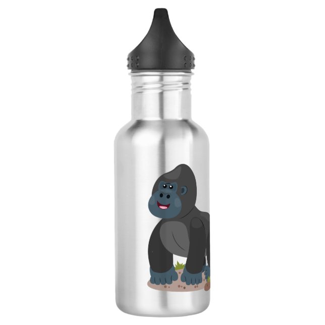 Bouteille D'eau Caricature de gros gorilles joyeux (Gauche)