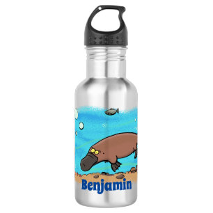 Bouteille D'eau Caricature de natation de Cute platypus