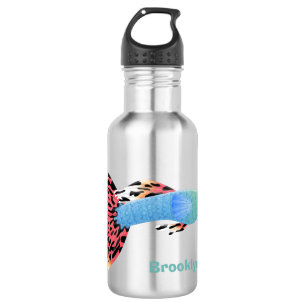 Bouteille D'eau Caricature de poisson tropical guppy très chic