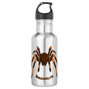 Bouteille D'eau Caricature déplaisante de tarantule brun et orang