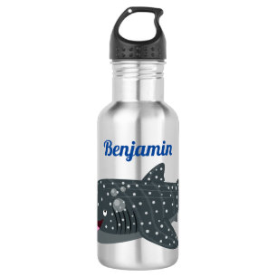 Bouteille D'eau Caricature joli requin baleine joyeux