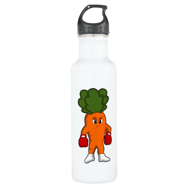 Bouteille D'eau Carotte en boîte avec gants de boxe (Devant)