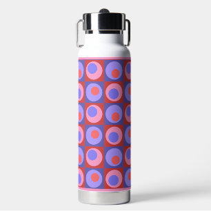 Bouteille D'eau Carré rose violet point Motif géométrique froid c