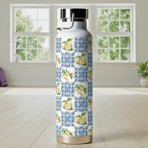 Carreau bleu motif citron Country français