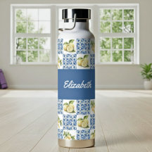 Carreau bleu motif français de citron Nom personna