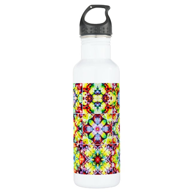 Bouteille D'eau Carrelage méditerranéen, Carreaux d'encre d'alcool (Devant)