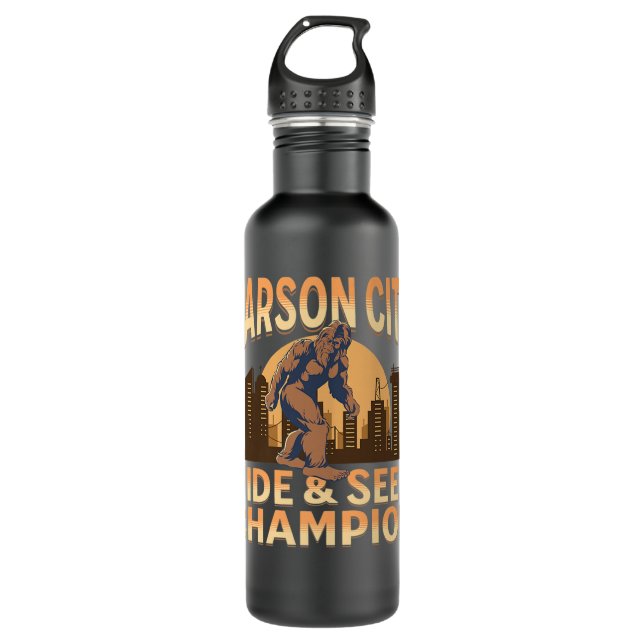 Bouteille D'eau Carson City Bigfoot City Sunset Champ cadeaux (Devant)