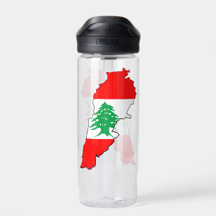 Bouteille D'eau Carte du Liban avec drapeau