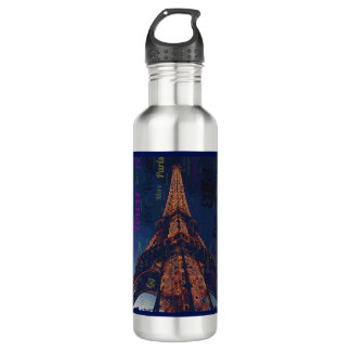 Bouteille D'eau Carte postale Tour Eiffel Bott en acier inoxydable