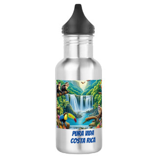 Bouteille D'eau Cascade tropicale de la forêt tropicale