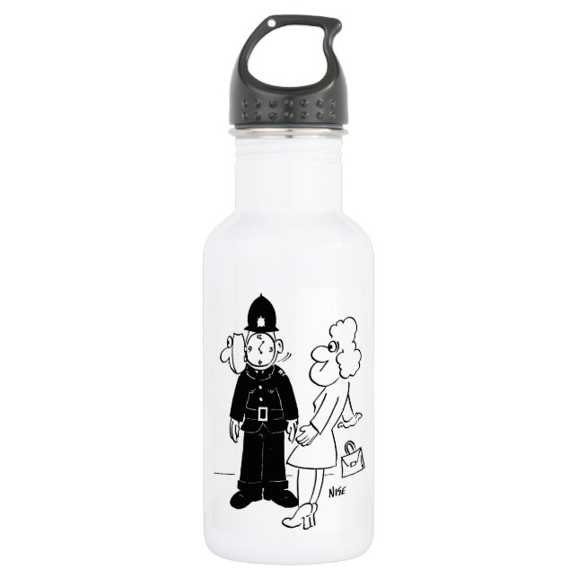 Bouteille D'eau Casque de l'horloge du policier (Devant)